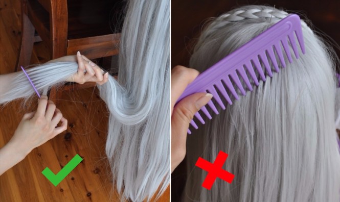 How to brush the sex doll wig ?